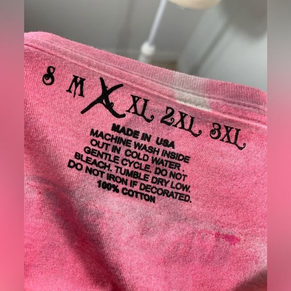 Project Miami Glam Girl Smoking Rhinestone Pink Acid Wash T-Shirt - Picture 6 of 6